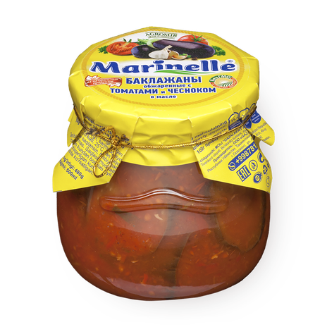 Баклажаны обжаренные с томатом и чесноком в масле Marinelle