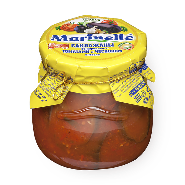 Баклажаны обжаренные с томатом и чесноком в масле Marinelle