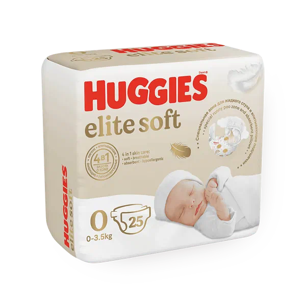 Подгузники Huggies Elite Soft 0+