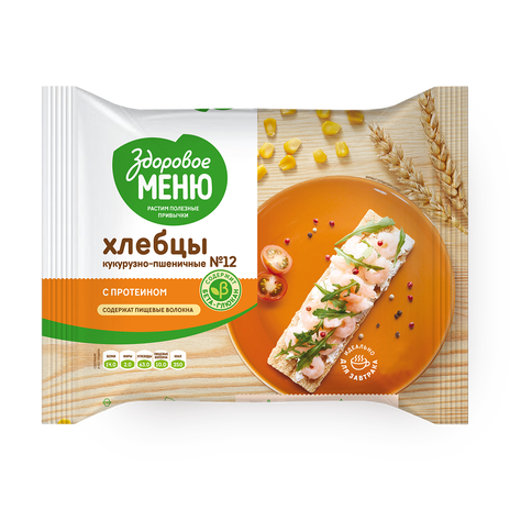 Хлебцы кукурузно-пшеничные «Здоровое меню» №12 с протеином