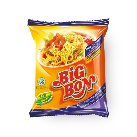 Лапша Big Bon говядина с томатным соусом с базиликом