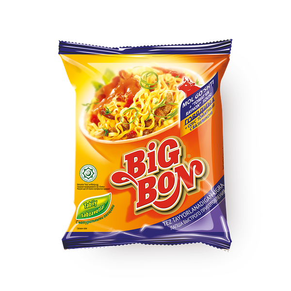 Лапша Big Bon говядина с томатным соусом с базиликом