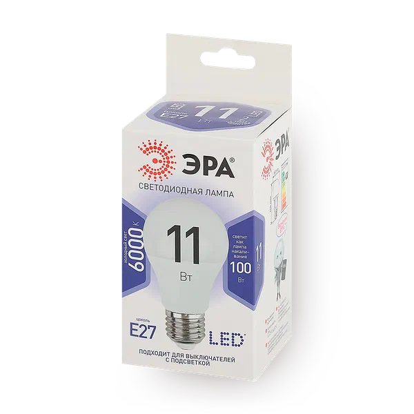 Лампочка светодиодная «Эра» Led E27 11 Вт груша холодный дневной свет