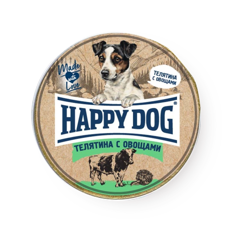 Влажный корм для собак Happy Dog Natur Line телятина и овощами паштет