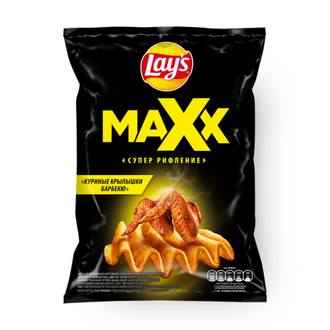 Чипсы Lay's Maxx Куриные крылышки барбекю рифлёные