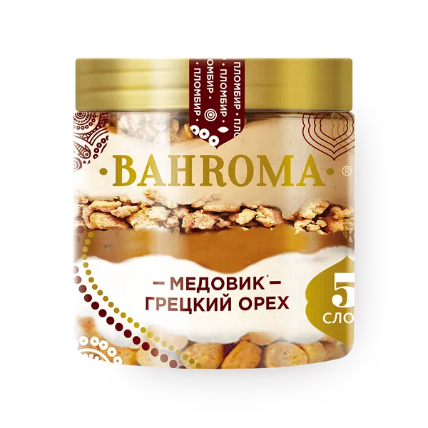 Мороженое пломбир Bahroma Медовик с грецким орехом
