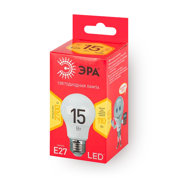 Лампочка светодиодная «Эра» Red Line Led Е27 15 Вт груша тёплый белый свет