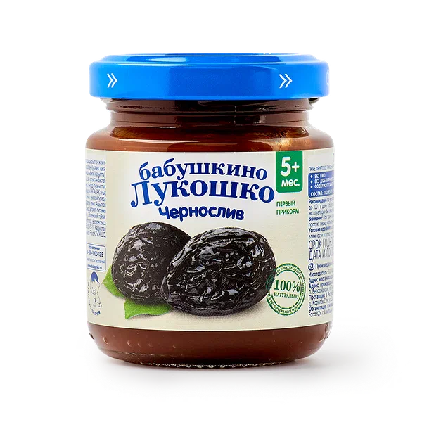 Пюре «Бабушкино лукошко» чернослив с 5 месяцев без добавления сахара