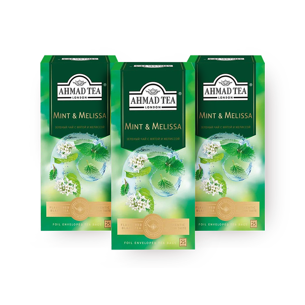 Чай зелёный Mint&Melissa Ahmad Tea с мятой и мелиссой в пакетиках 3 шт