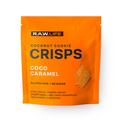 Крекер кокос RawLife Crisps карамель