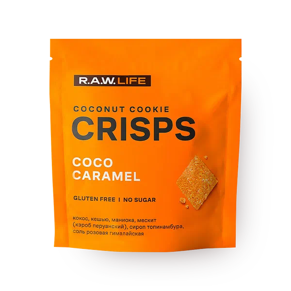 Крекер кокос RawLife Crisps карамель