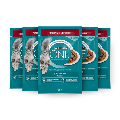 Влажный корм для кошек Purina One говядина 5 шт
