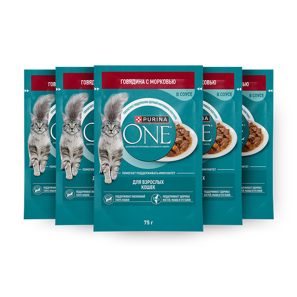 Влажный корм для кошек Purina One говядина 5 шт