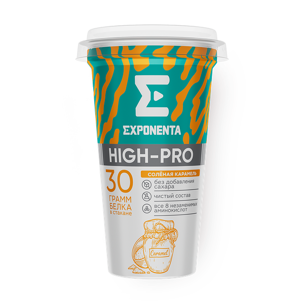Напиток кисломолочный обезжиренный Exponenta High-Pro солёная карамель