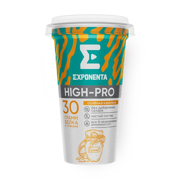 Напиток кисломолочный обезжиренный Exponenta High-Pro солёная карамель