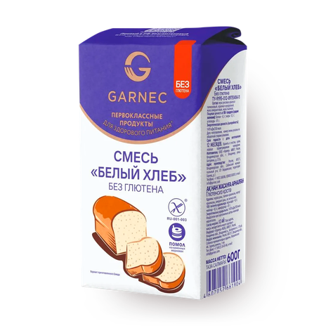 Смесь для выпечки Белый хлеб «Гарнец» без глютена