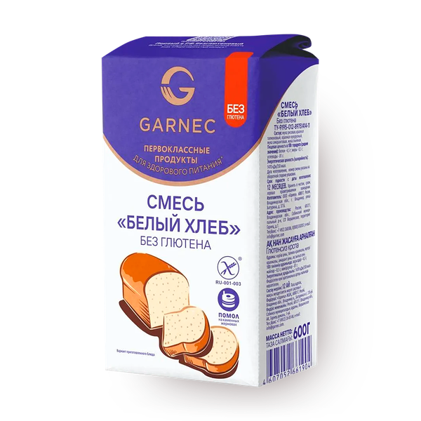 Смесь для выпечки Белый хлеб «Гарнец» без глютена