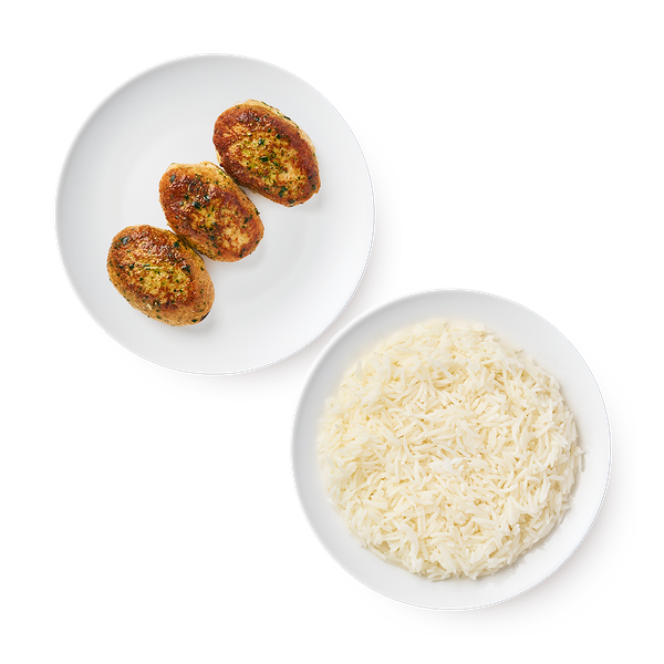 Котлеты куриные Damdala + Гарнир рис припущенный Damdala