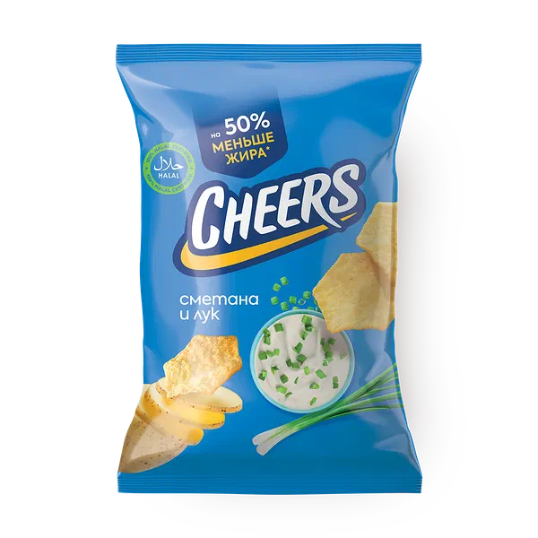 Чипсы картофельные Cheers со вкусом сметаны и лука
