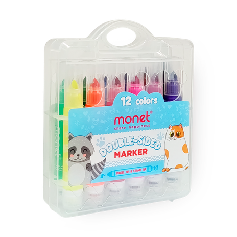 Набор фломастеров Monet Funny 12 цветов со штампом