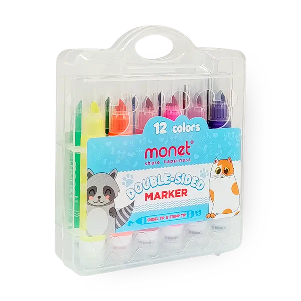 Набор фломастеров Monet Funny 12 цветов со штампом