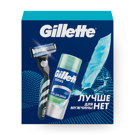 Набор подарочный Gillette с бритвой и гелем для бритья Series