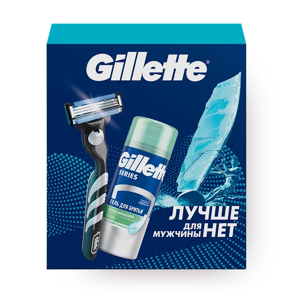 Набор подарочный Gillette с бритвой и гелем для бритья Series