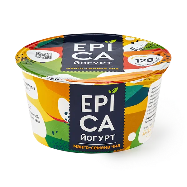 Йогурт Epica с манго и семенами чиа 5%
