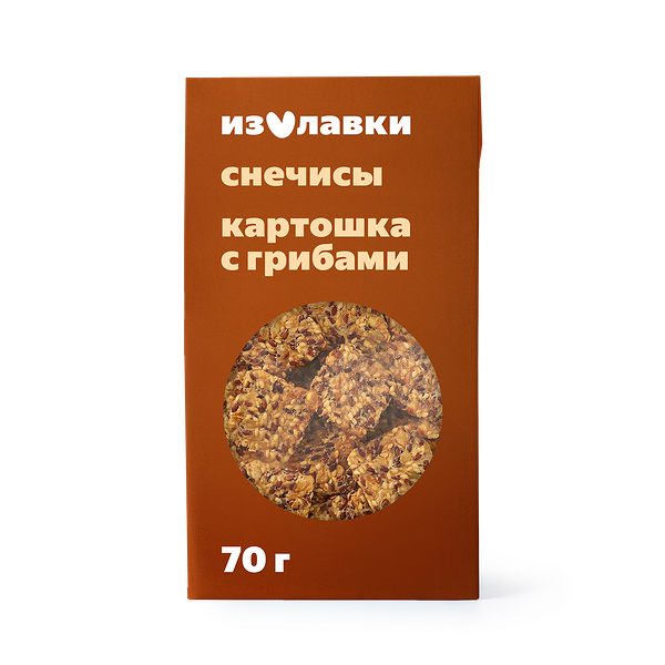 Снеки-хлебцы снечисы «Из Лавки» со вкусом жареной картошечки с грибами без добавления сахара и без глютена