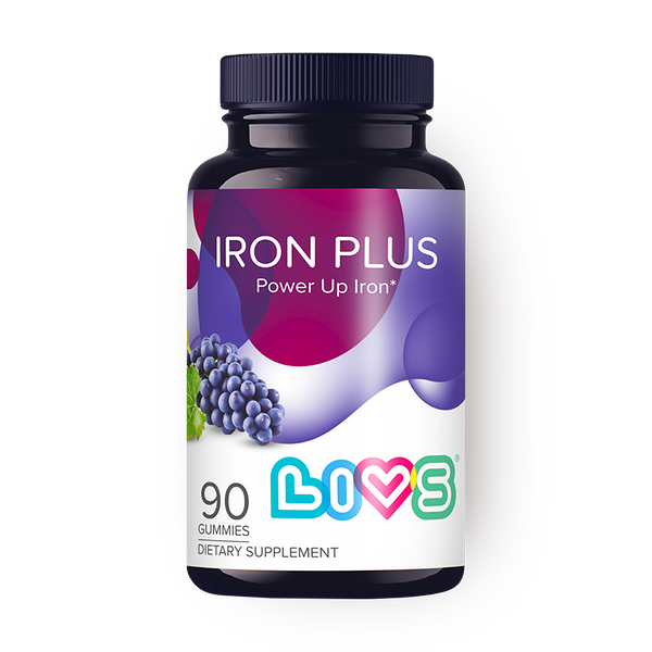 Комплекс мультивитаминов Iron Plus с железом Livs со вкусом винограда мармеладные пастилки