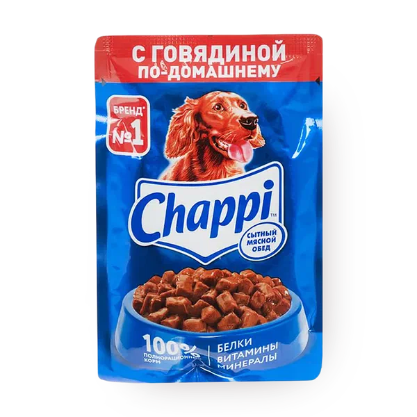 Влажный корм для собак Chappi с говядиной по-домашнему