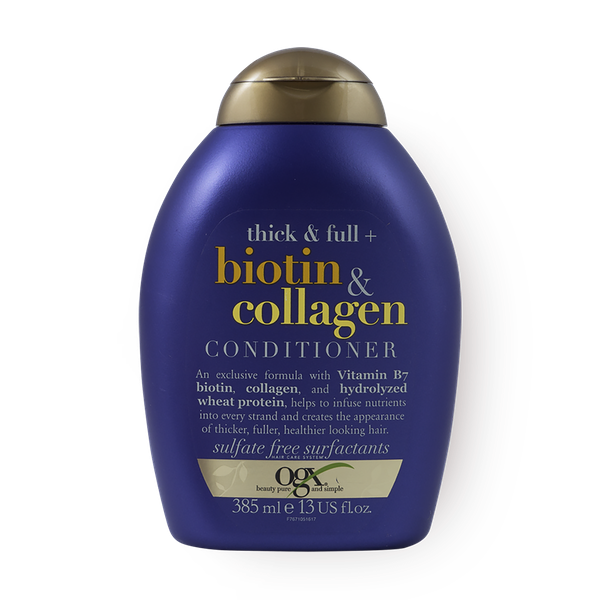 Кондиционер OGX для лишённых объёма и тонких волос с биотином и коллагеном