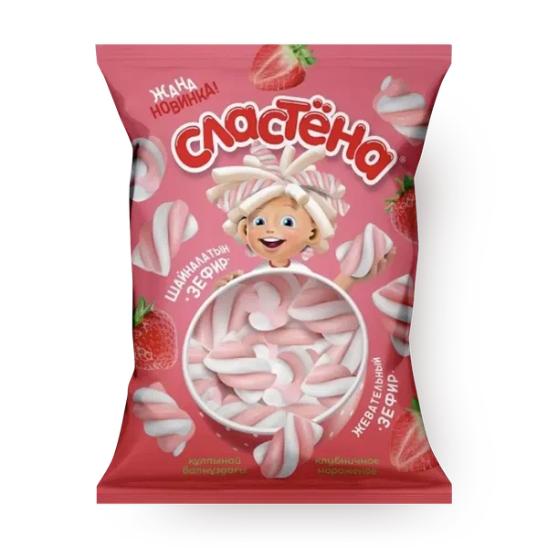 Зефир жевательный «Сластёна» клубничное мороженое