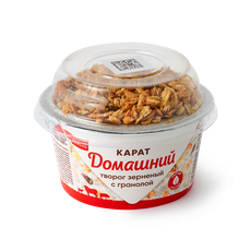 Творог зернёный 4% домашний «Карат» с гранолой со вкусом банана, 150 г ...
