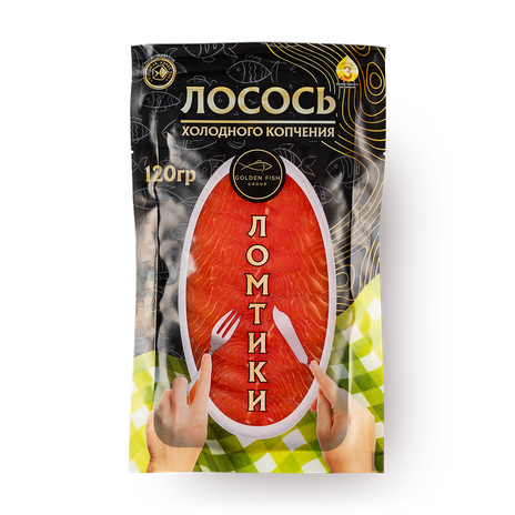 Лосось холодного копчения Golden Fish ломтики без кожи