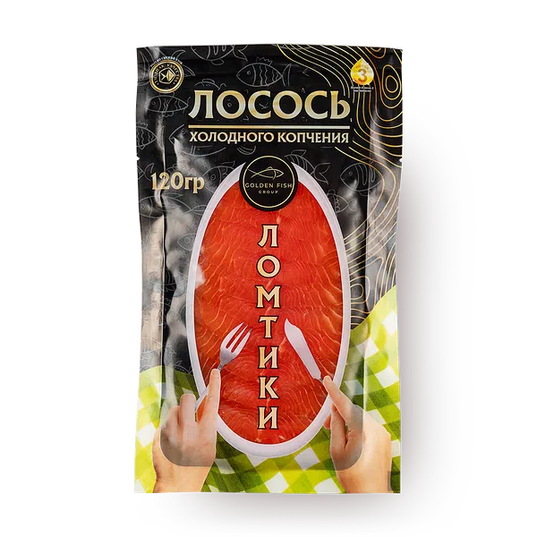 Лосось холодного копчения Golden Fish ломтики без кожи
