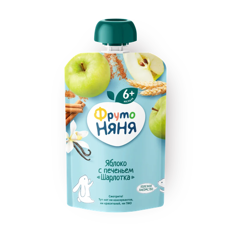 Пюре «ФрутоНяня» Шарлотка яблоко с печеньем с 6 месяцев