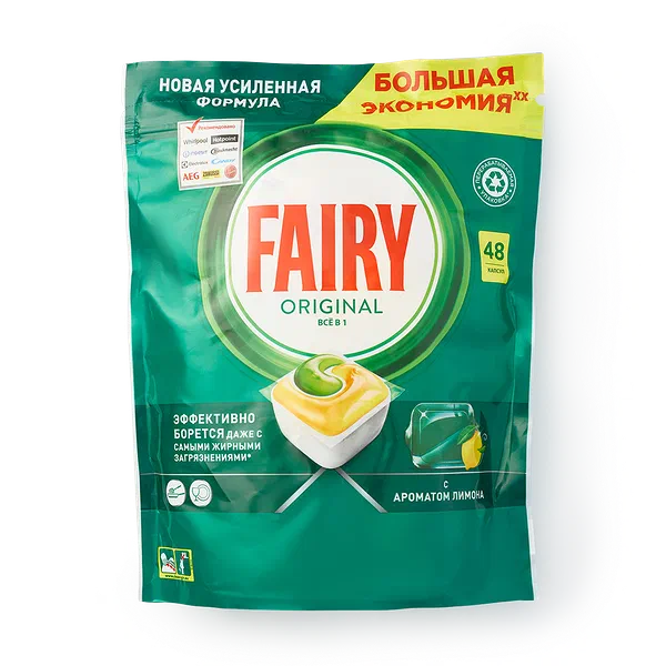 Капсулы для посудомоечных машин Fairy Original Всё в 1 лимон