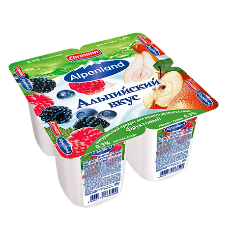 Продукт йогуртный Ehrmann Alpenland Альпийский вкус яблоко-груша-лесные ягоды 0,3%