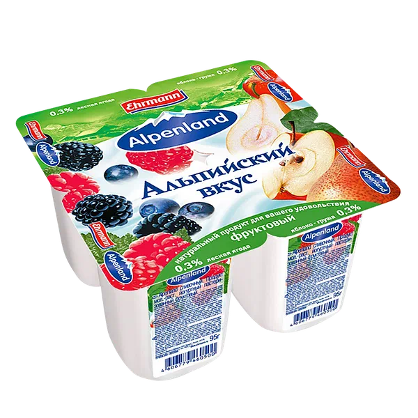 Продукт йогуртный Ehrmann Alpenland Альпийский вкус яблоко-груша-лесные ягоды 0,3%