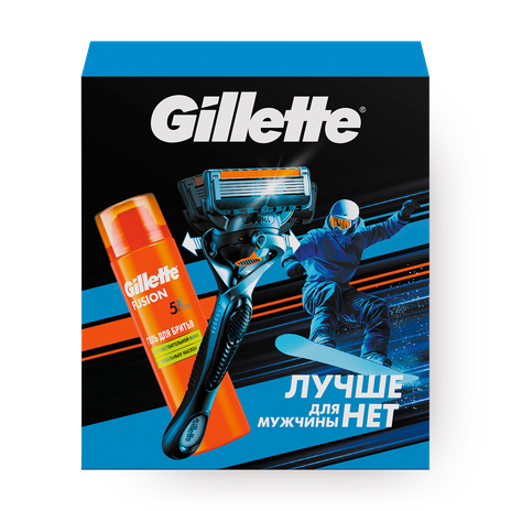 Набор подарочный Gillette гель для бритья Fusion и бритва