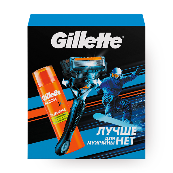Набор подарочный Gillette гель для бритья Fusion и бритва
