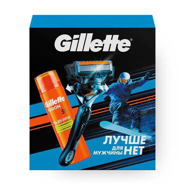 Набор подарочный Gillette гель для бритья Fusion и бритва