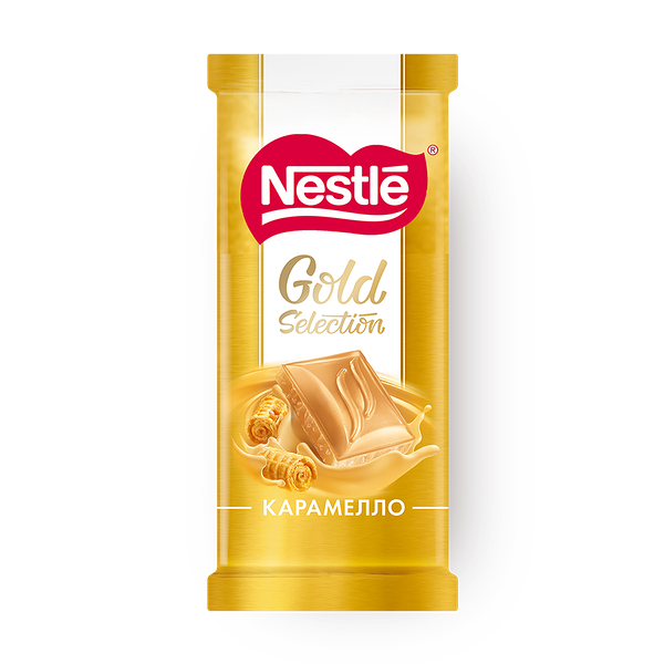 Шоколад молочный Nestle Gold Selection со вкусом карамели и с вафлей