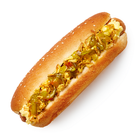 Хот-дог с огуречным релишем и говяжьей колбаской «Из Лавки»