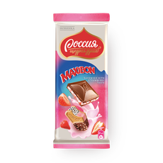 Шоколад MaxiBon Россия - Щедрая душа! с клубни­кой и печеньем