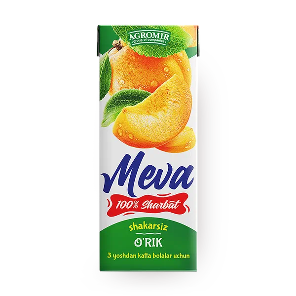 Сок яблоко-абрикос с мякотью восстановленный Meva Juice