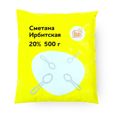 Сметана 20% «Ирбитская», 500 г — купить с доставкой из Яндекс Лавки