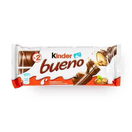 Вафли c молочно-ореховой начинкой Kinder Bueno в молочном шоколаде 43 г ...