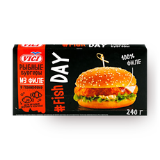 Рыбные котлеты Fish Day Vici из филе для бургеров в панировке ...